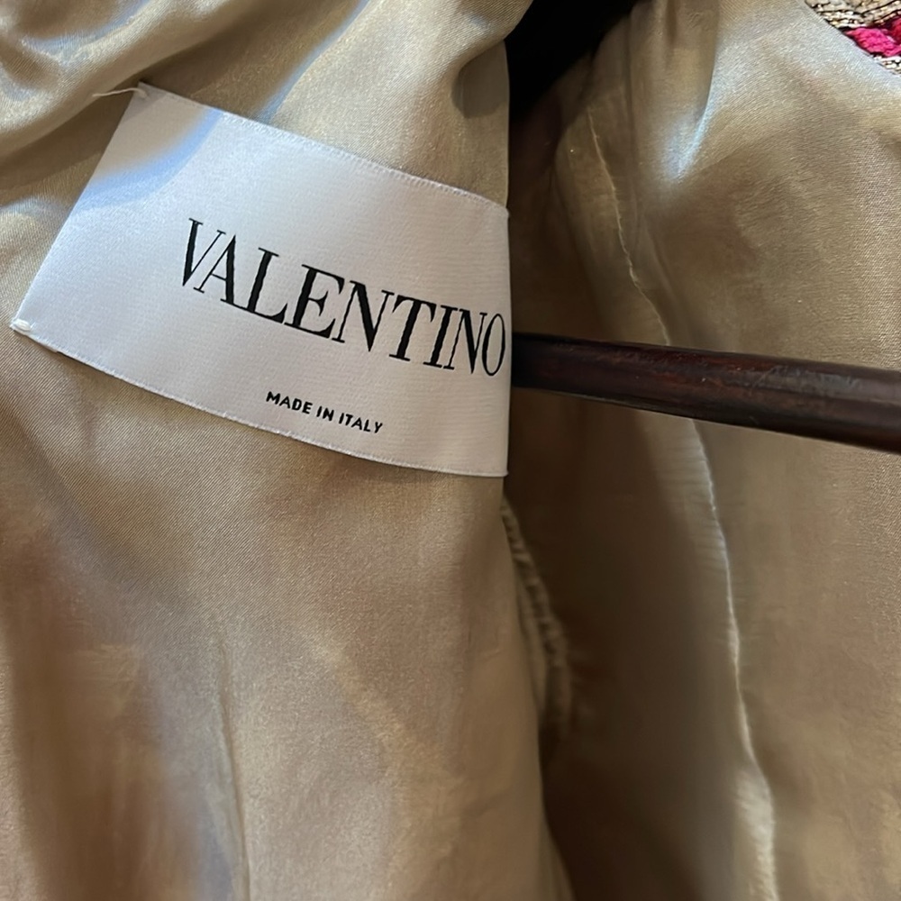 VALENTINO Metallic jacquard tapestry midi dress gold and pink floral size 38 XS - Picture 7 of 10